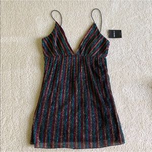 FOREVER 21 Rainbow Fit & Flare Dress